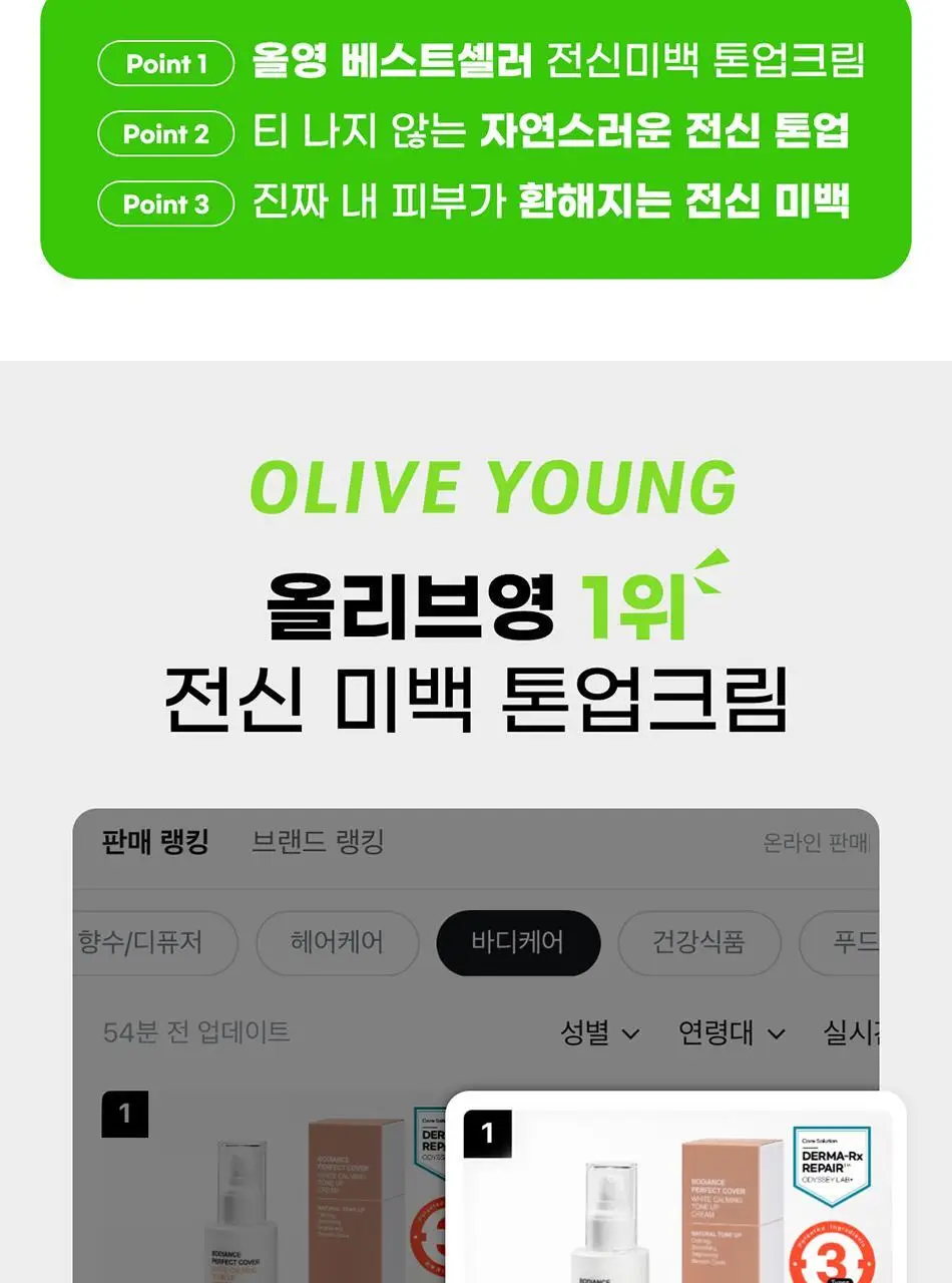 [매일제히 PICK] 바디언스 퍼펙트커버 착색 미백 카밍 톤업 크림 200ml 상세페이지 2